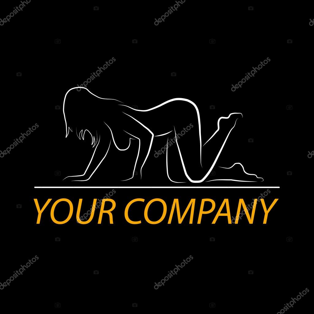 Vector sign profile of nude woman