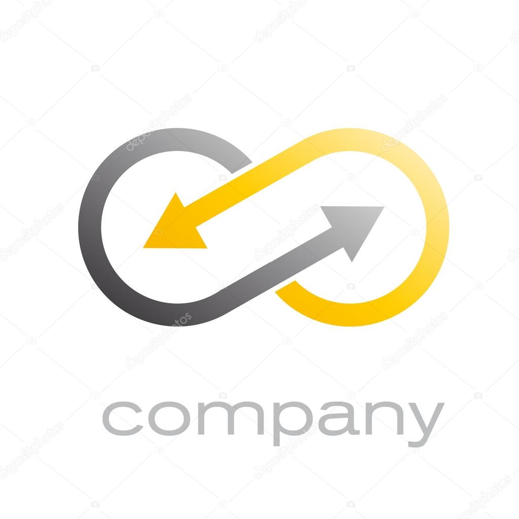 Vector sign infinite with arrows. Teamwork