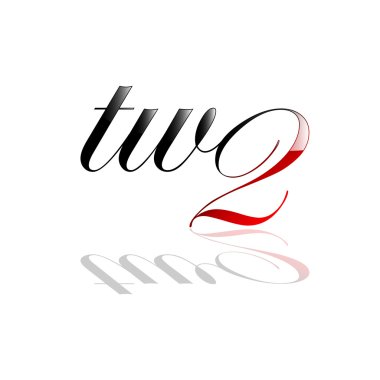 Vektör simgesi iki sayı ve mektup