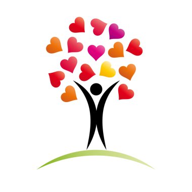 Vektör işaret sevgi ağacı