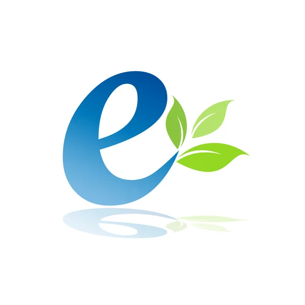 Firma vectorial letra inicial E, ecológica — Archivo Imágenes Vectoriales