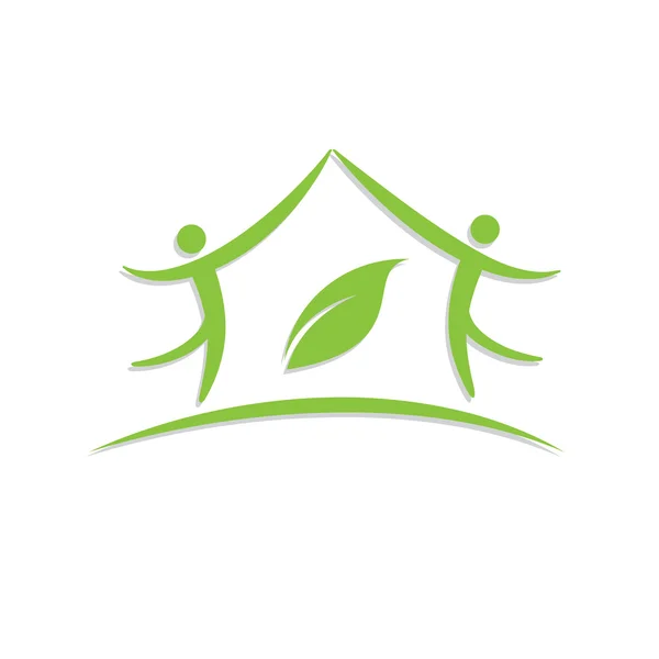 Signe vectoriel maison verte — Image vectorielle