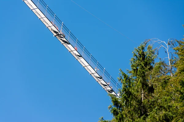 Pěší visutý most nazývá Highline 179 v Reutte, — Stock fotografie