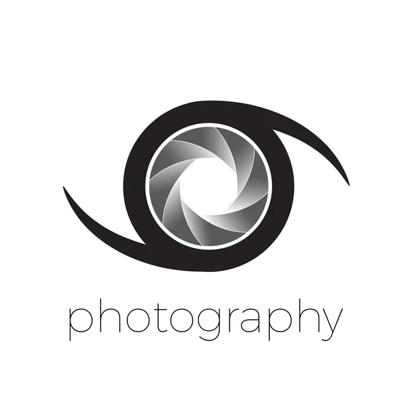 Icono vectorial diafragma y ojo, concepto de fotografía — Vector de stock