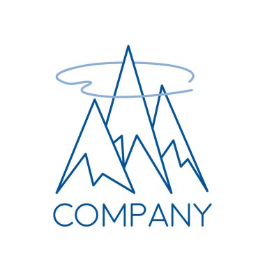 Vektör işareti bulut ile üç Dağları soyut