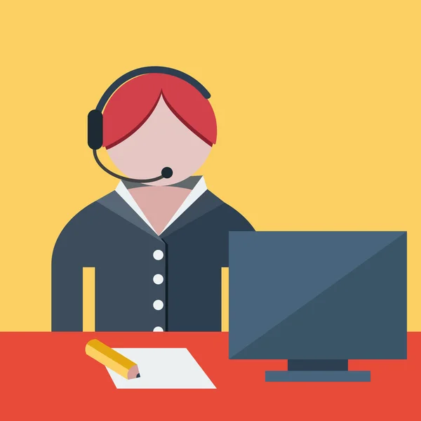 Call center illustratie in platte ontwerp — Stockvector