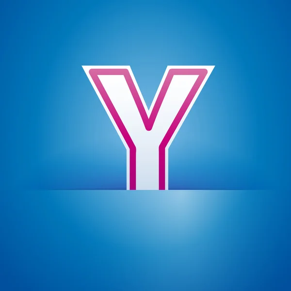 Vector tecken ficka med bokstaven Y — Stock vektor
