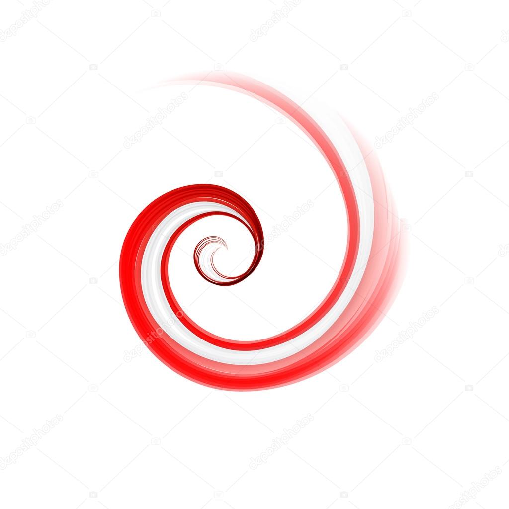 Vector sign vortex in white and red