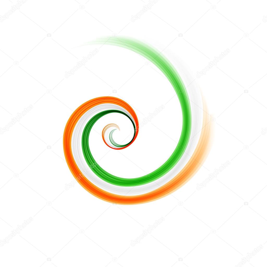 Vector sign vortex in green, white and orange