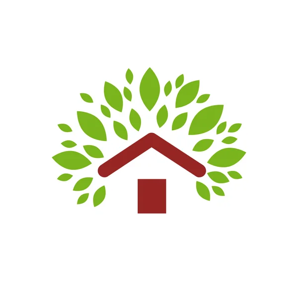 Wektor znak zielony dom — Wektor stockowy