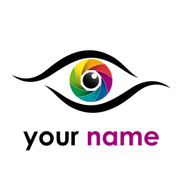 Segno vettoriale occhio arcobaleno, iride — Vettoriale Stock