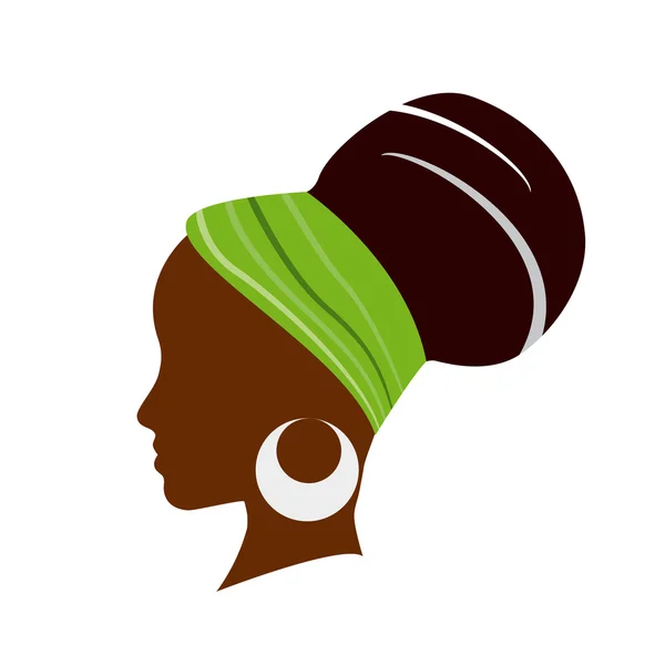 Wektor profil afrykańskie kobiety w kapeluszu — Wektor stockowy