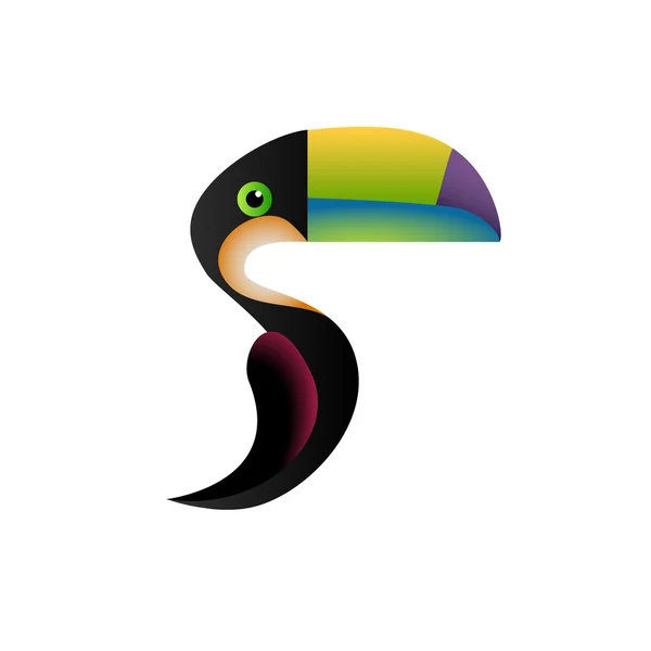 Signe vectoriel abstrait toucan — Image vectorielle