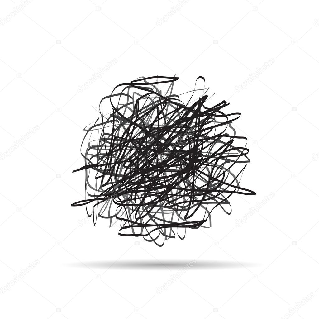 Vector sign scribble of a wool clew