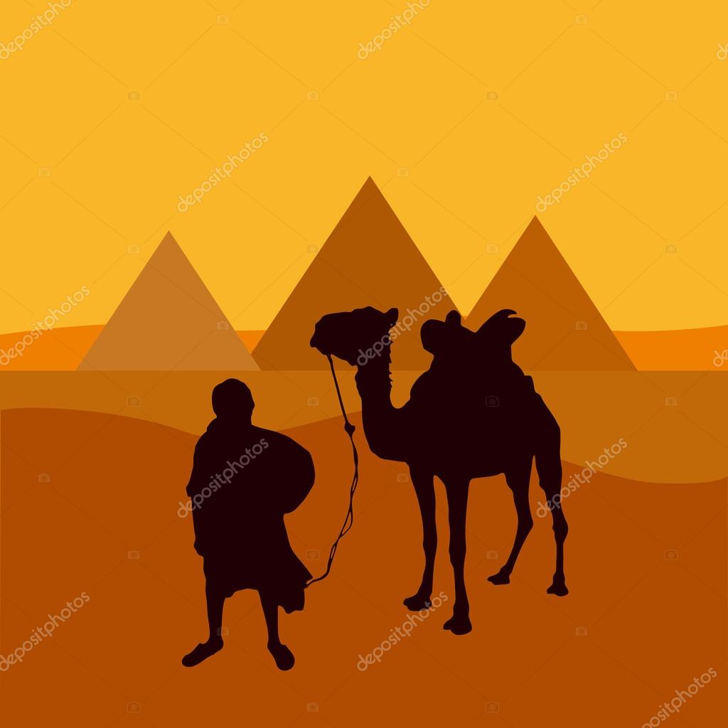 Vector illustration pyramids in egypt