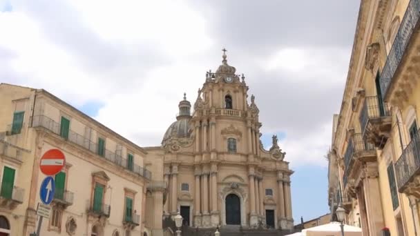 Ragusa Italien Juli 2020 Die Barocke Kathedrale Historischen Zentrum Von — Stockvideo