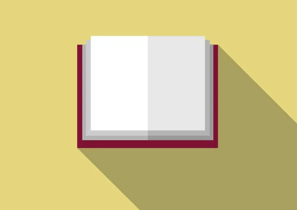 Открытая Книга Векторный Логотип Плоском Дизайне Тенью — стоковый вектор