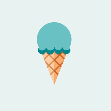 Düz dizaynlı vektör mavi dondurma