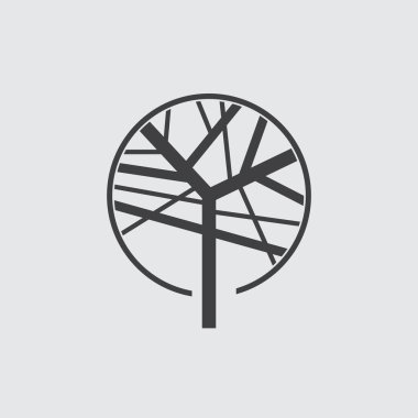 Dairenin içindeki logo soyut ağacı, ormancılık şirketleri.