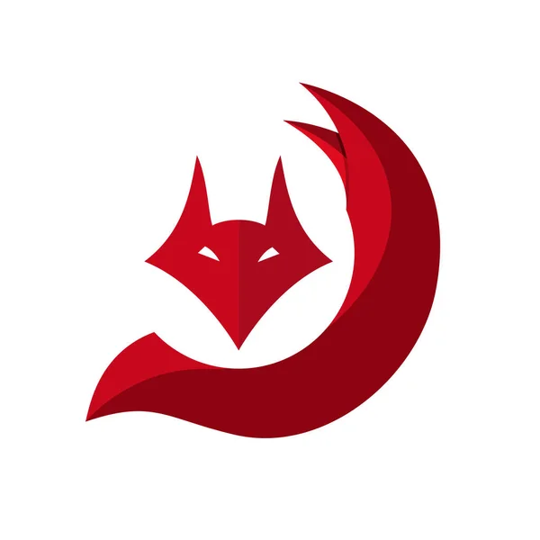 Vektorové Logo Red Fox Koncept Mazanosti — Stockový vektor