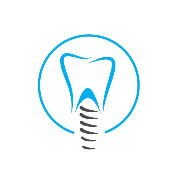 Diş Implantı Vektör Işareti Daire — Stok Vektör