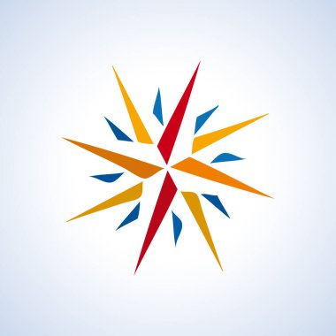 Vektör işareti basit ve soyut rüzgar yükseldi