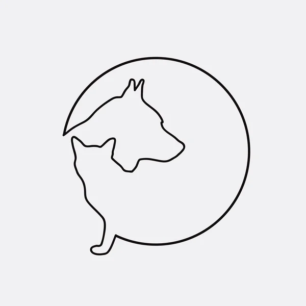 Векторний Знак Ветеринара Собаки Кішки Всередині Кола — стоковий вектор