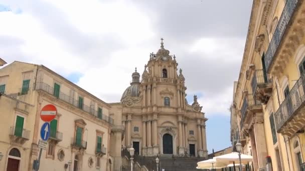 Ragusa Italien Juli 2020 Den Barocka Katedralen Ragusa Iblas Historiska — Stockvideo