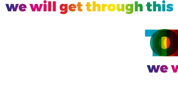 Palavra Juntos Salvá Por Coronavírus Banner Com Arco Íris Colorido — Vídeo de Stock