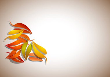 Sonbahar arkaplanı, sonbahar yapraklarıyla dekore edilmiş. Poster ve çerçeve broşürü veya web afişi. Kopyalama alanı olan vektör şablonu.