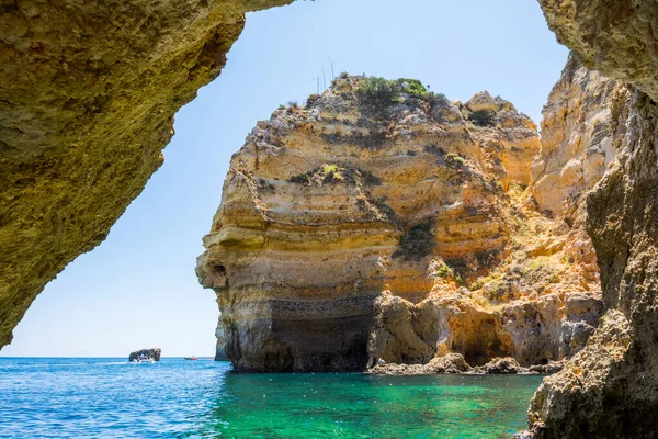 Famosas Rocas Mar Océano Lagos Portugal Destino Popular Viajes Verano —  Fotos de Stock