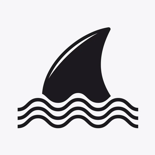 Векторный Логотип Абстрактный Стилизованный Плавник Акулы Волнах — стоковый вектор