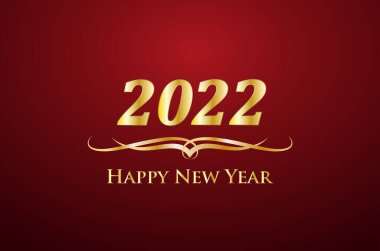 2022 mutlu yıllar. Altın vektör metni