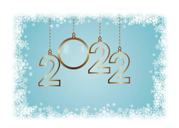 Año Nuevo 2022 Imágenes Celebrar Tarjeta Con Saludos Navideños Vector — Vector de stock
