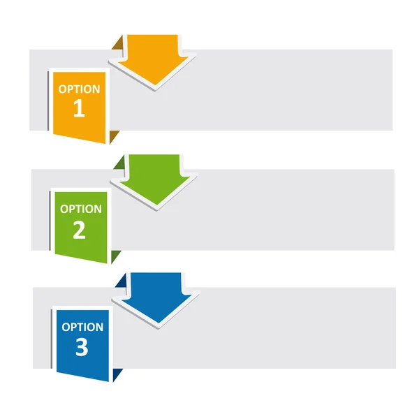 Tres opciones con flechas — Archivo Imágenes Vectoriales