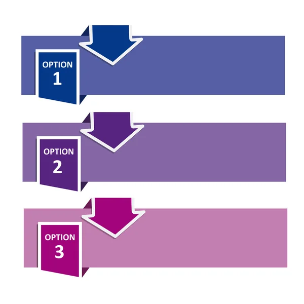 Tres opciones con flechas — Archivo Imágenes Vectoriales