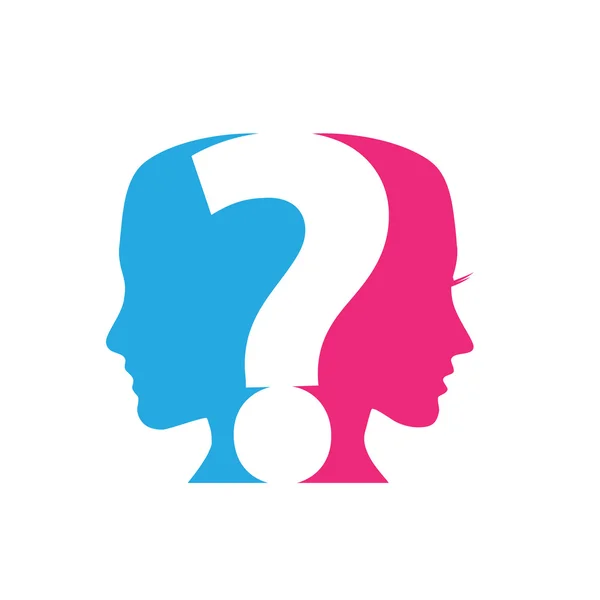 Questions Couples, question mark — Stock Vector