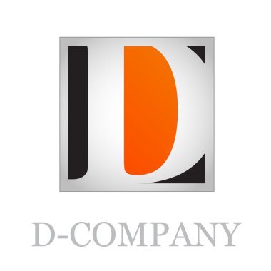 button initial letter D on black background