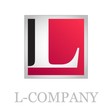 button initial letter L on black background