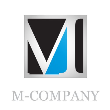 button initial letter M on black background