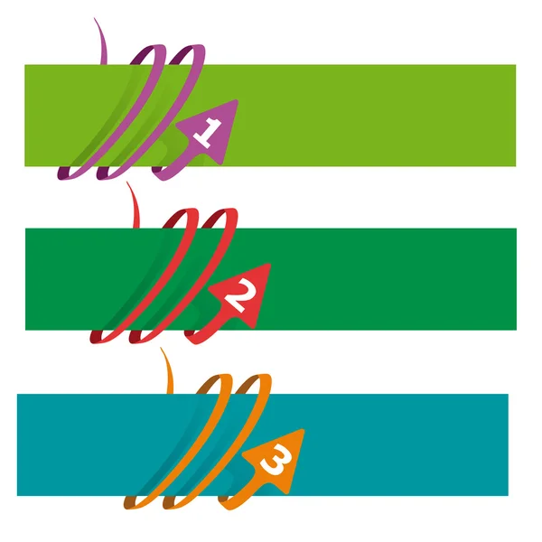 Trois options avec des flèches — Image vectorielle