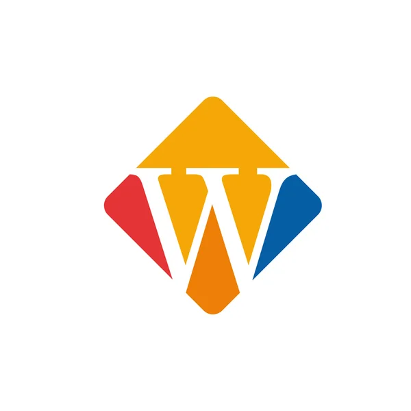 Vector color sign initial letter W — Wektor stockowy