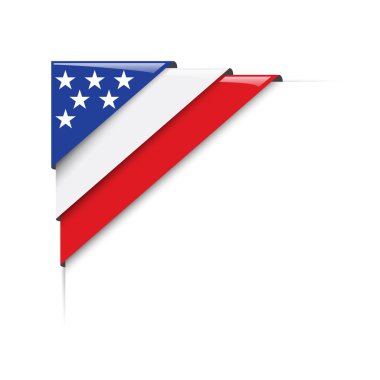 American corner. Vector label with flag