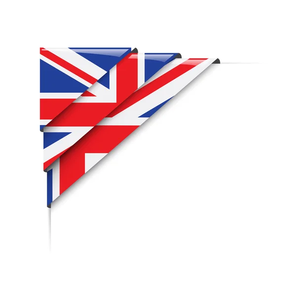 British corner. Vector label with flag — Stock Vector