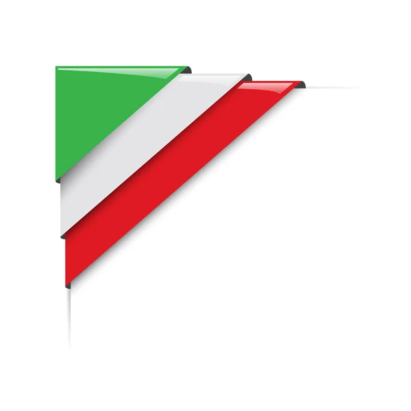 Italian corner. Vector label with flag — Stok Vektör