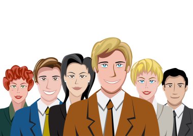 onun çalışma grubu ile işadamı