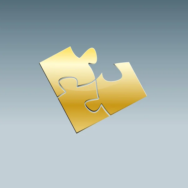 Vector sign golden puzzle — Stock Vector