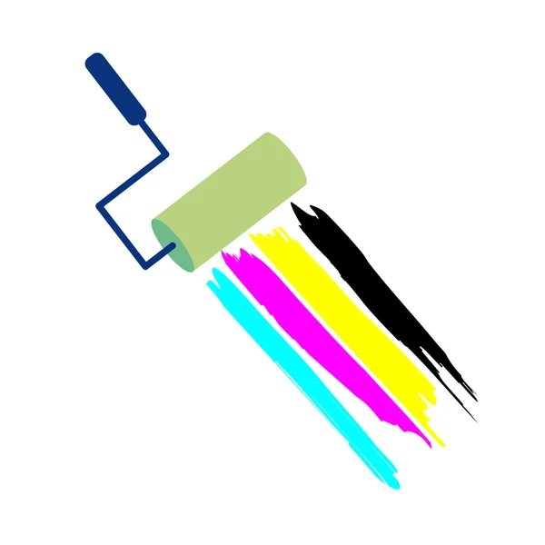Vektor logga Cmyk, pensel med färg — Stock vektor