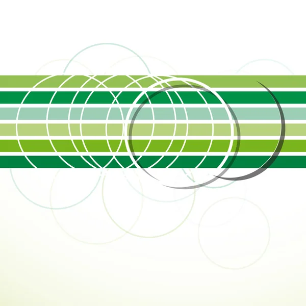 Vector abstract green background. Circles and strips — Stock Vector
