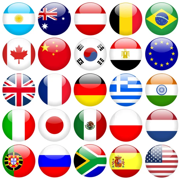 Round Flag Buttons — Stock Photo, Image